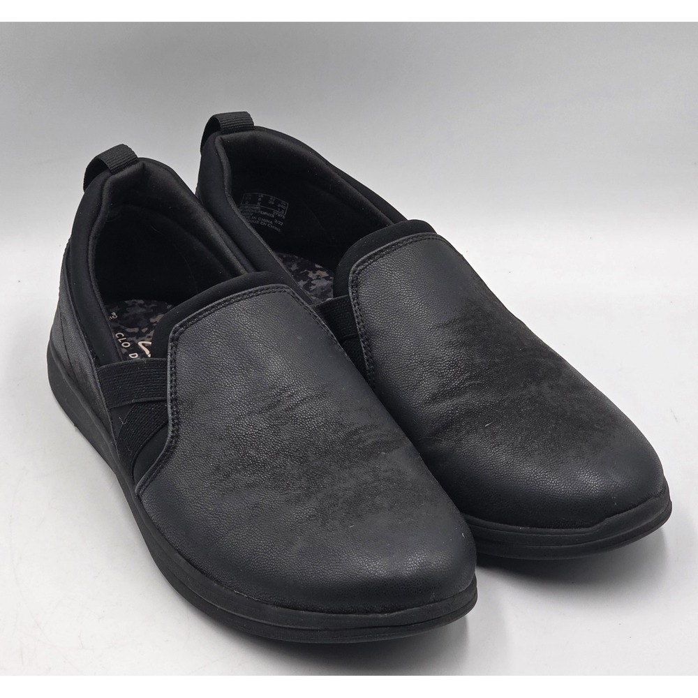 Clarks Cloudsteppers Breeze Bali Loafers Women's 8M Black Leather Slip On
